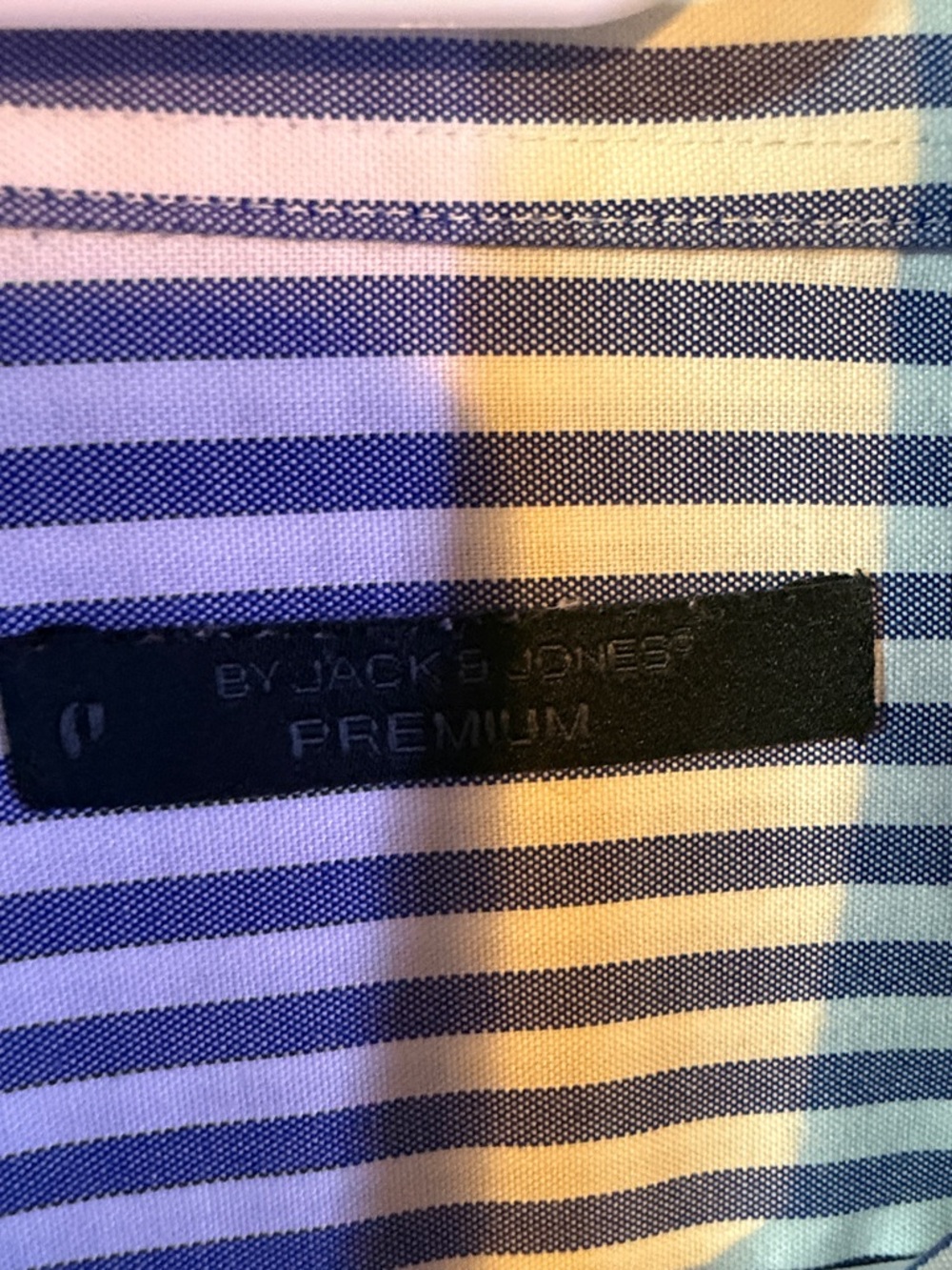 Jack and Jones Premium Men's Blue and White Striped Dress Shirt- XXL - Picture 6 of 9